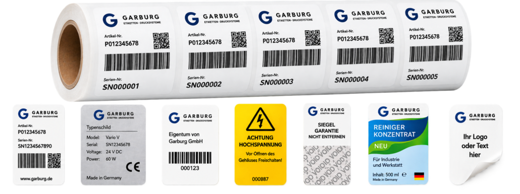 Garburg Druckservice Etiketten mit fortlaufender Nummerrierung